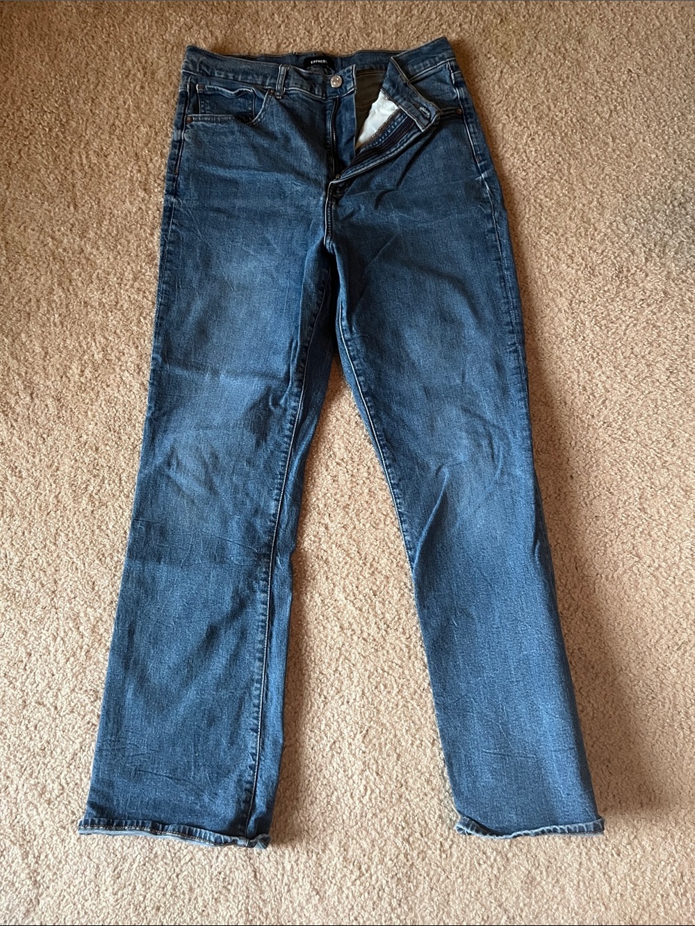 Express Women’s 90’s boot cut Dark Blue Straight Jeans